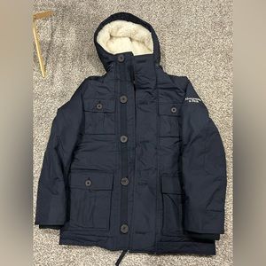 Abercrombie & Fitch 
Very rare Sherpa Lined Parka Coat navy blue